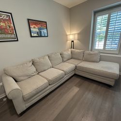 Couch w/ Chaise, Tan, 110”