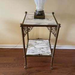 Brass and marble side table 1890's 