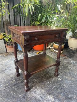 Vintage Antique Solid Mahogany Side Table