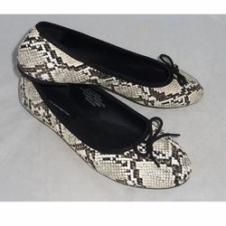 NEW French Connection snake print Ballerina Flat Animal Print Diana shoes Size 8