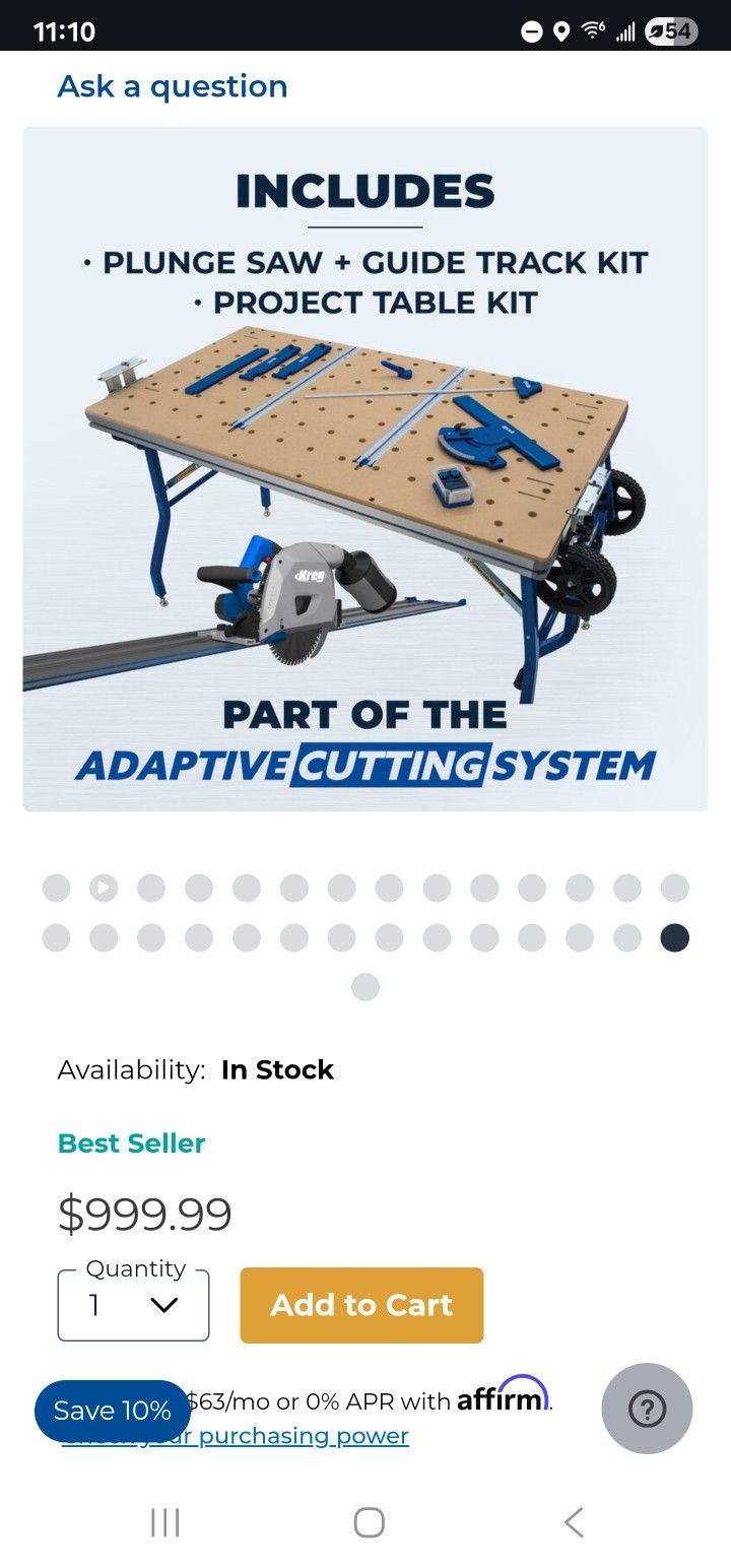 Kreg Adaptive Cutting System (Track Saw & MDF Table) Full Kit