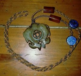 Jade and Carnelian Paracord Necklace