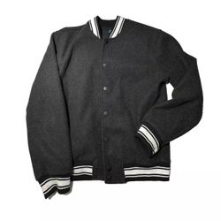 George Jacket Mens Size Small  Black Snap Button Long Sleeve Fleece