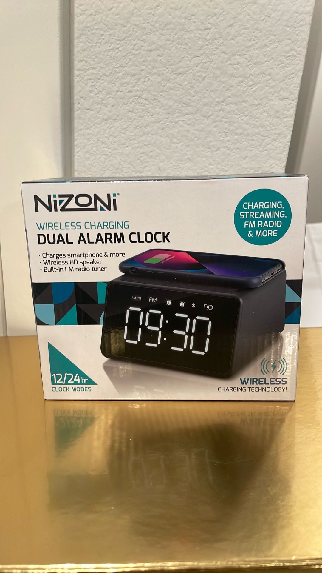 Wireless Charging Dual Alarm Clock & charging phone