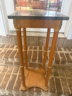 Vintage Hollywood regency green. Marble Martini table- Neoclassical Brass & wood