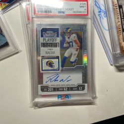 Puka Nacua 2023 Contenders Playoff Ticket Auto /149 Psa 9