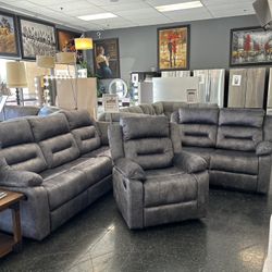 Impressive Sofa, Loveseat, Recliner Set