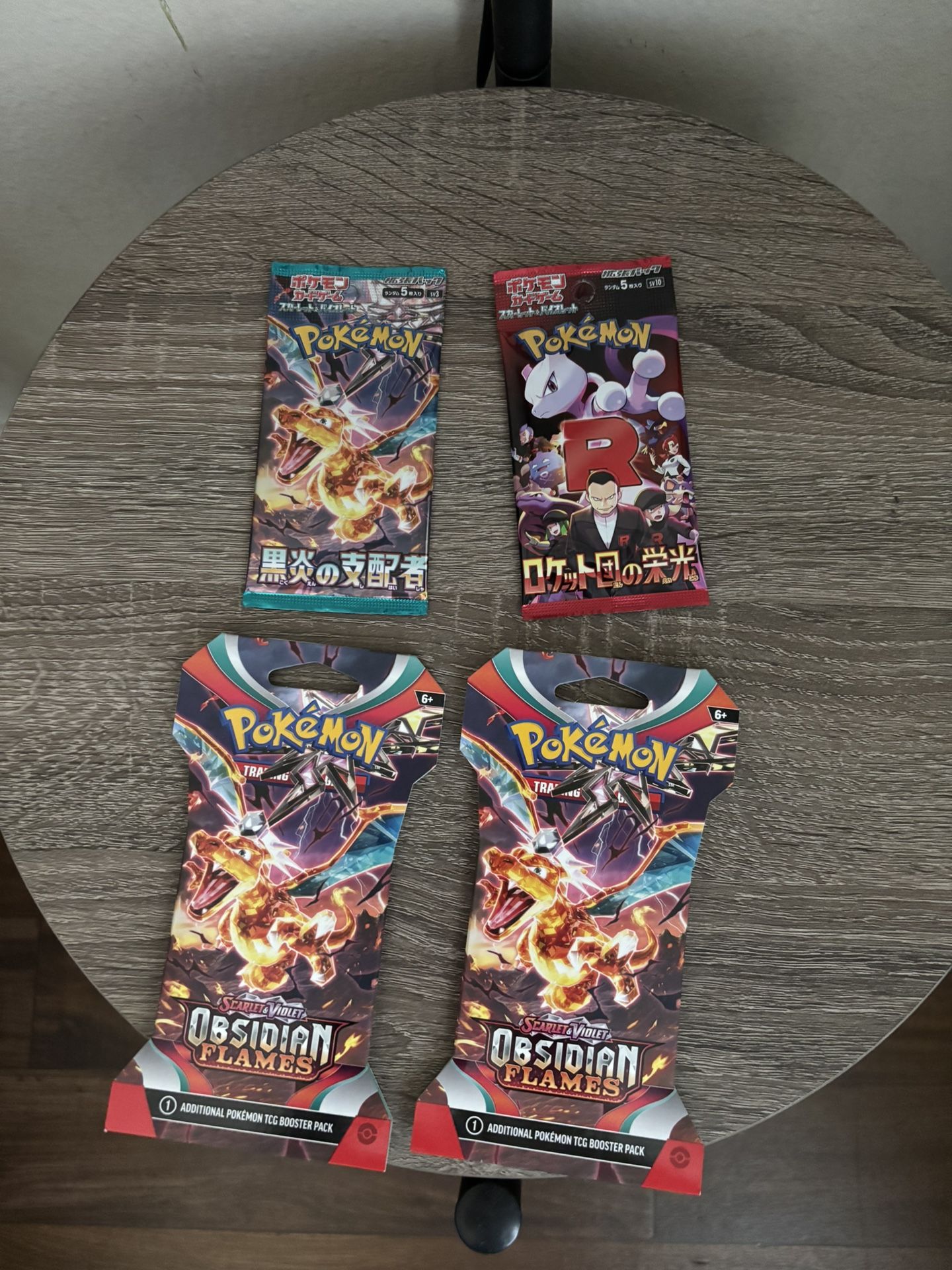 Obsidian Flames Sleeved Packs, Obsidian Flames Japanese Pack, Glory Of Team Rocket Japanese Pack