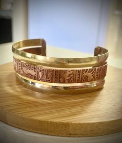Cuff Bracelet Made In Mexico Mixed Metal Zodiac Signs 
