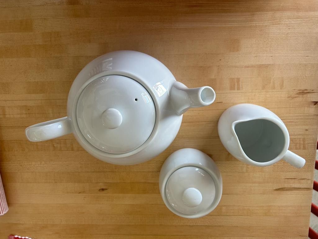 Tea Pot, Sugar, Cup For Milk