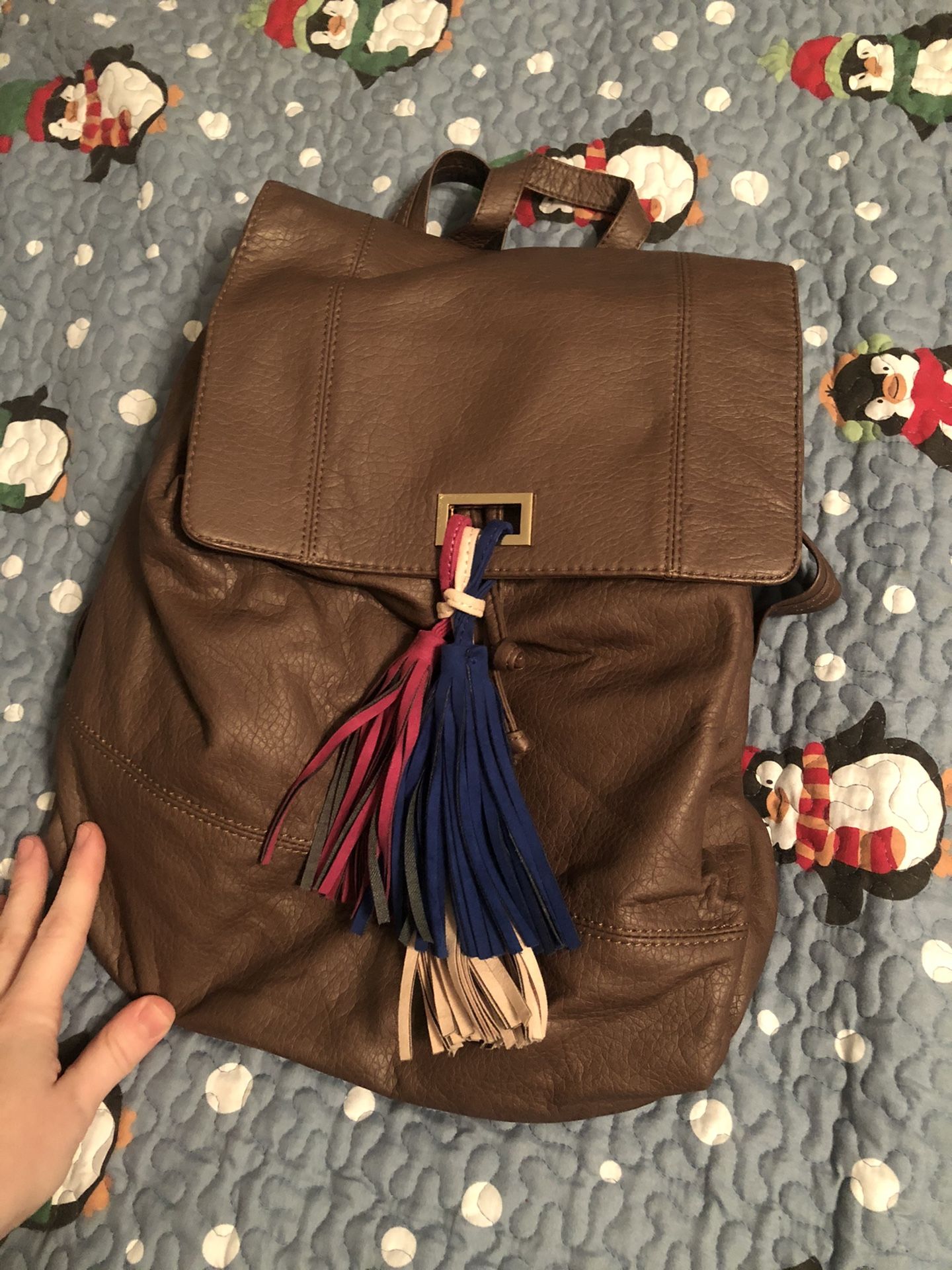 Leather backpack