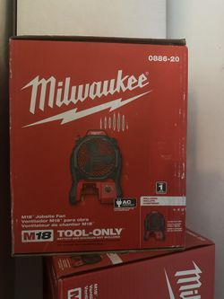 New Milwaukee M18 18-Volt Lithium-Ion Cordless Jobsite Fan ONLY (0886-20)