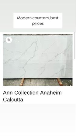 Quartz Countertop Slab - Ann Collection Anaheim Calcutta $20 s/f