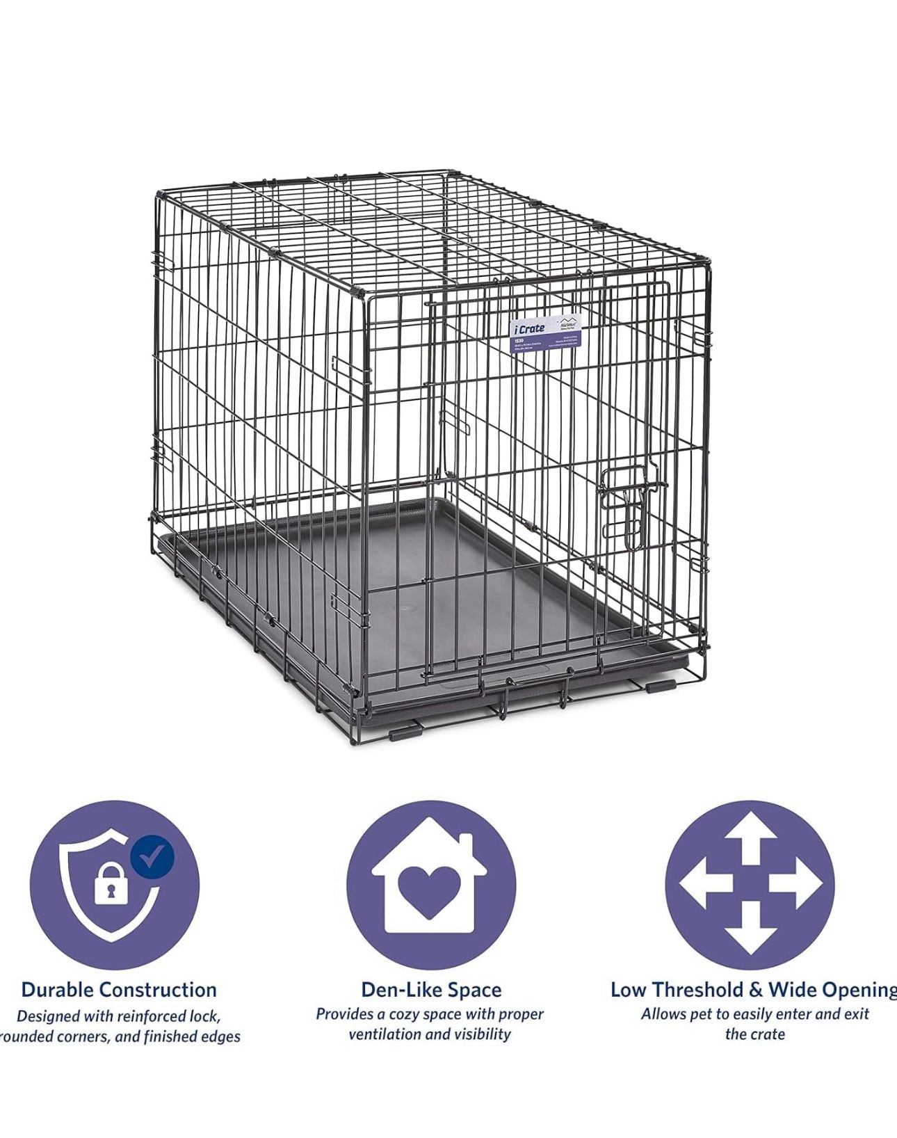 Midwest homes Dog Crate Size: 30.7"L x 19.3"W x 21.5"H