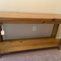Brown Wooden Oak Sofa Table