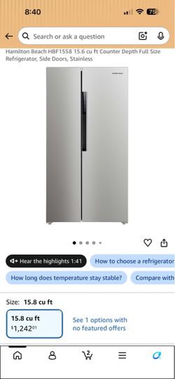 Hamilton Beach refrigerator