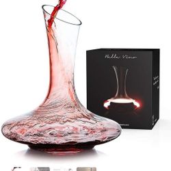 Wine Decanter-100% Hand Blown Lead-Free crystal Glass Wine Decanter, Red Wine Carafe, Wine Accessories, Wine Gift