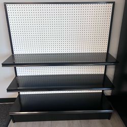 Freestanding Pegboard Display with 3 shelves