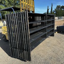 Stack of Horse Corral Panels For Round Pen Stall Arena 
