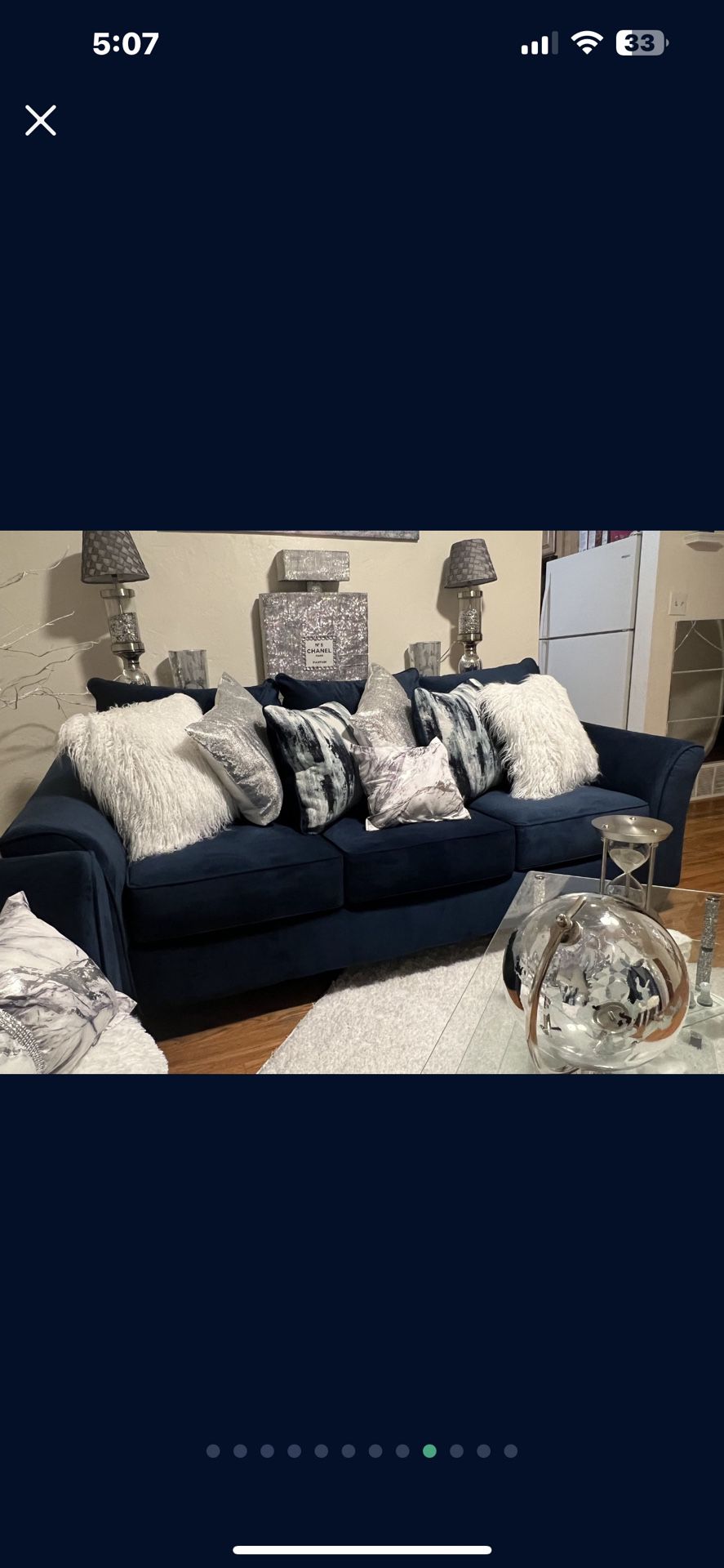 Navy Blue Couch And Love Seat