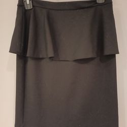Cynthia Rowley Black Poplum Pencil Skirt Sz 4