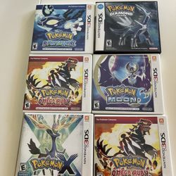 LOT OF (6) NINTENDO DS POKÉMON CASES NO GAMES INCLUDED 