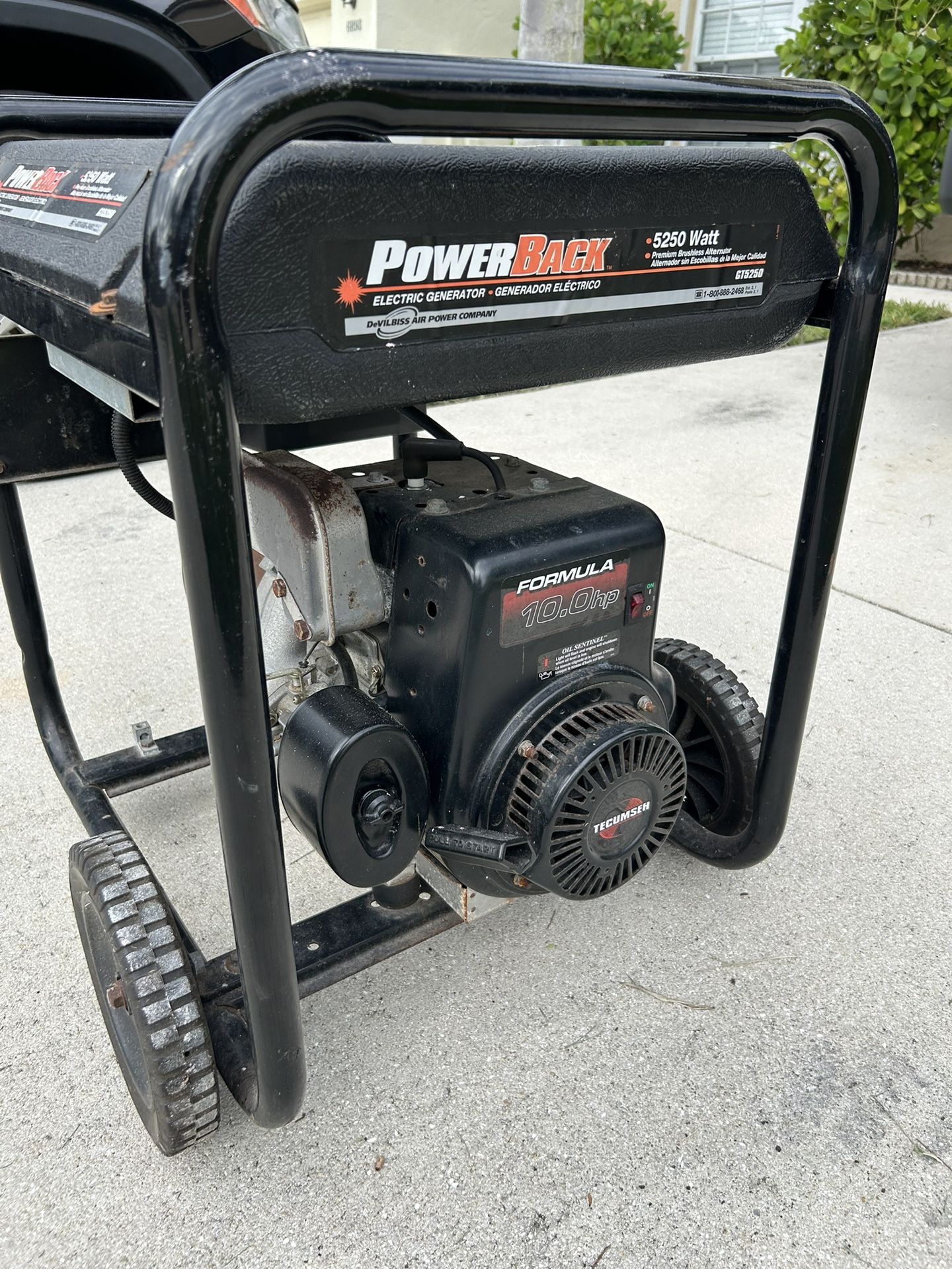 Power Back Generator - 5250 Watts 6500 Surge Watts