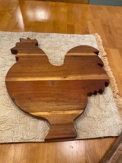Rooster wood cutting board. 14 x 12 inch. Farmhouse/ cottage / Bo Ho / kitchen.