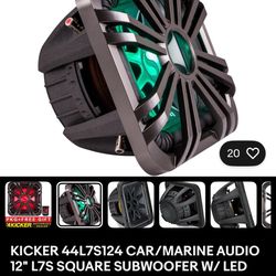 Kicker 12” L7S SQUARE/ LED GRILL/SUB BOX