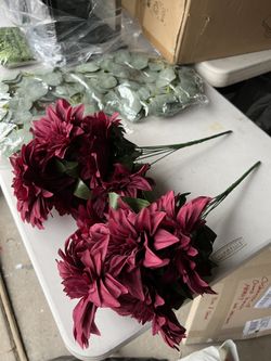 Artificial Dahlia Flower Bushes 