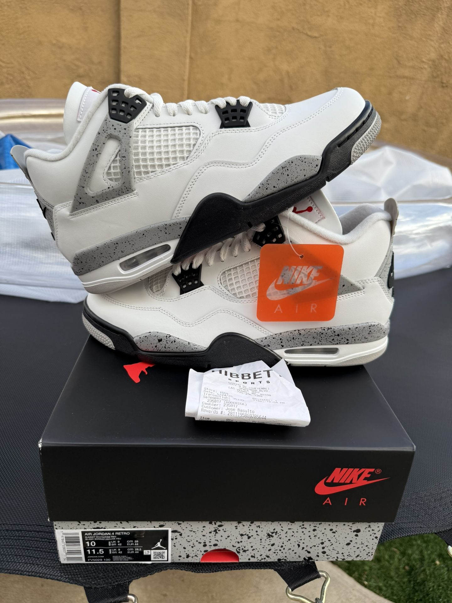 Nike Jordan 4 Cement Size 10 Men’s New Retail !! Fathers Day