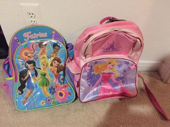 Fairies and Disney princess kids backpacks