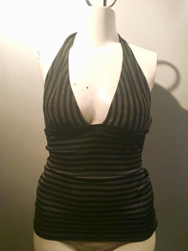 Striped Spandex Halter Top