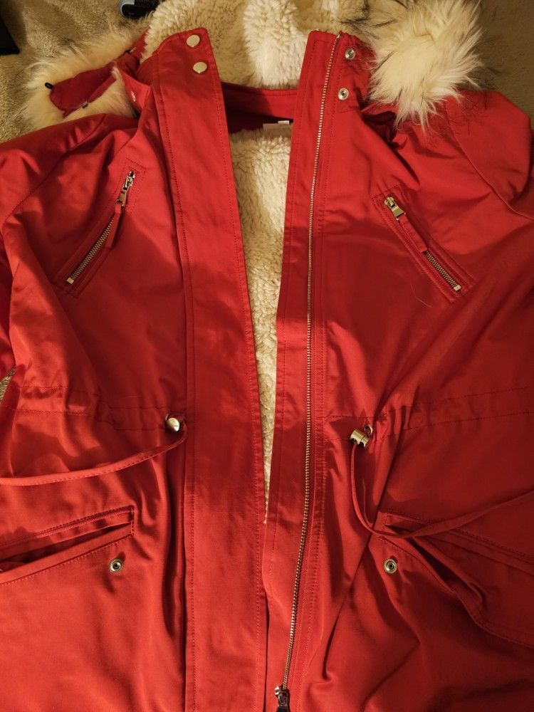 Red NorthStyle Jacket With Fur Hood