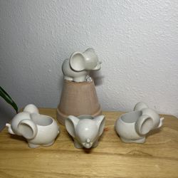 Small Elephant Shaped Planters- Small Concrete Elephant Pots ($4 each )