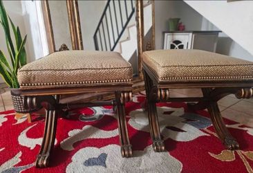 Pair of Ethan Allen French Empire Regency Style X-Base Benches
