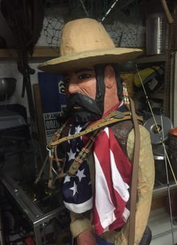 6 foot wood carved cowboy