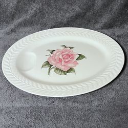 Beautiful Vintage Regents Park Rose by Theodore Haviland Oval Serving Platter 14 in. 