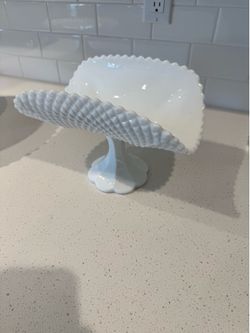 Hobnail Milk glass Banana bowl