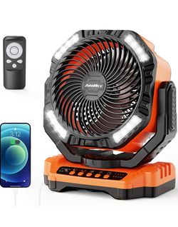 40000mAh Battery Operated Camping Fan, Rechargeable High Velocity Floor Fan,...