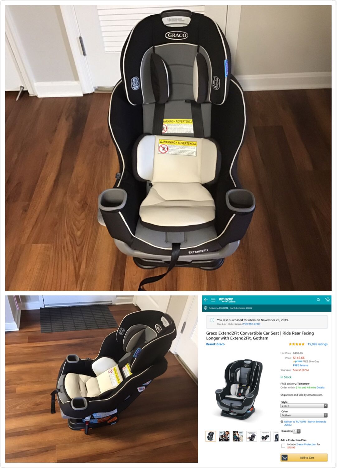 Graco Extend2fit Convertible car seat