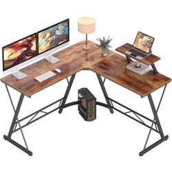 Rustic Wood Corner Desk 