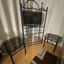End Table and Entertainment/Display Shelf
