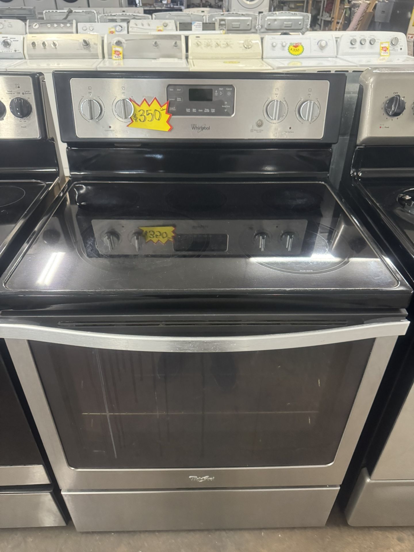 USED WHIRLPOOL GLASS TOP ELECTRIC STOVE