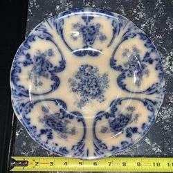 New Condition Libertas Prussia Blue Flow bowl - 10" - antique blue flow - antique china - 1880s 