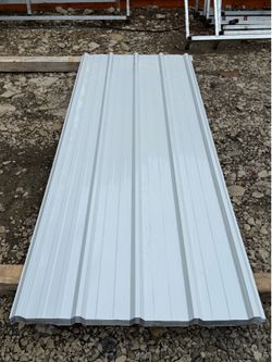 7FT 10.5” x 3FT White Metal Ribbed Roofing / Siding Panels, 26 Gauge