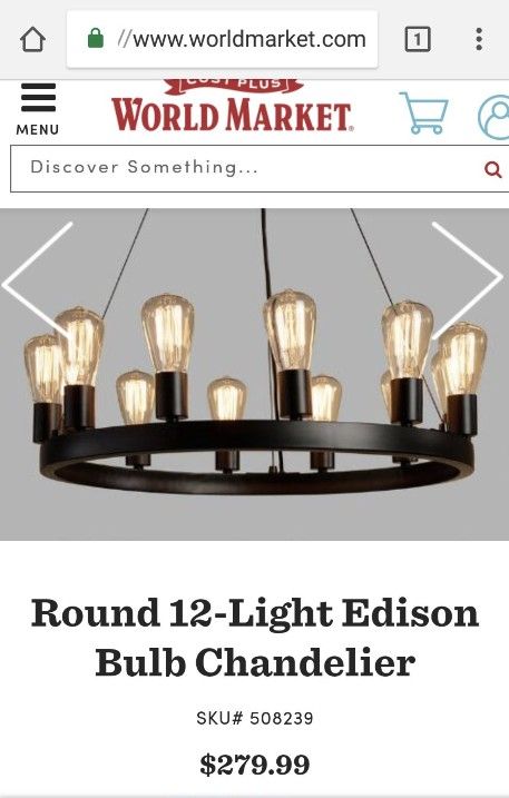 Round 12-light Edison Bulb Chandelier from World Market