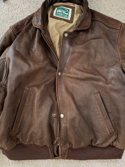 Forrestel Brown Leather Bomber Jacket