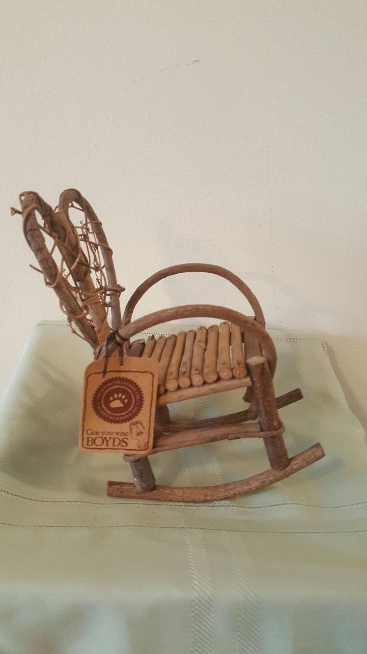Rustic Miniature Hand Made Wood Twig Chair Doll Teddy Bear...