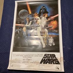 Vintage 1993 Star Wars Zig Zag (style C) Germany Reprint Movie Poster 1977